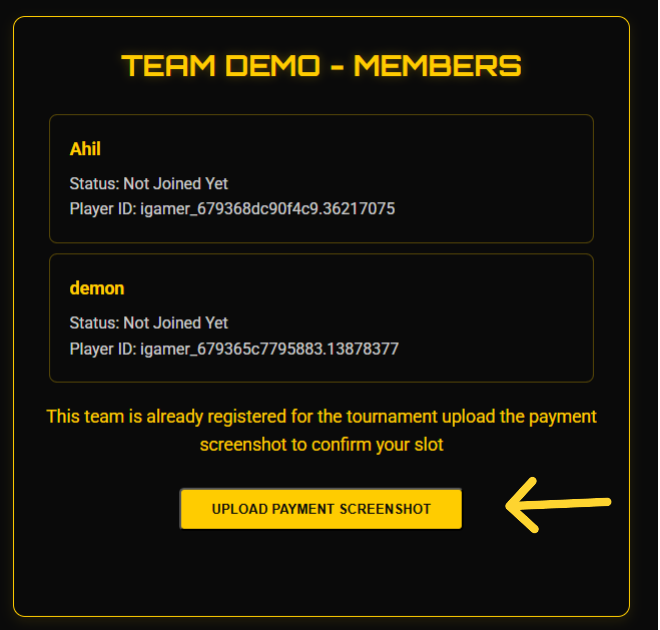 Payment Confirmation Screenshot